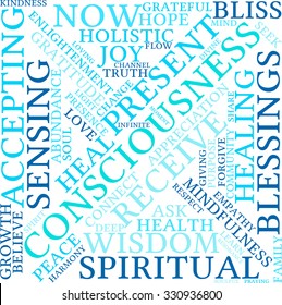 Consciousness word cloud on a white background. 