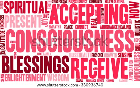 Consciousness word cloud on a white background. 