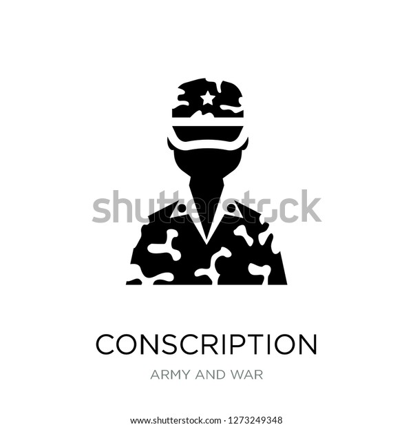 Conscription Icon Vector On White Background Stock Vector (Royalty Free ...