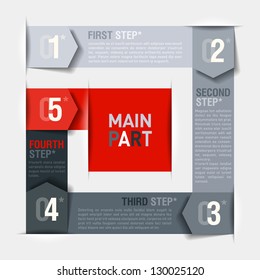 Consecutive steps design template. Fully editable vector. Can be used for any design.