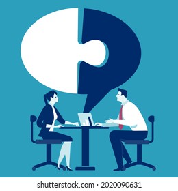 Consensus. Conversation. Discussing to achieve a consensus. Vector illustration.