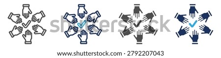 consensus icon set multiple concept