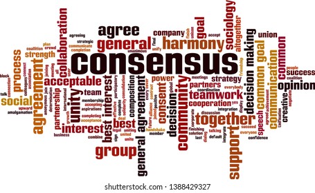 Consensus word cloud concept. Collage made of words about consensus. Vector illustration