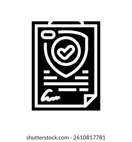 consent agreement ethical ai glyph icon vector. consent agreement ethical ai sign. isolated symbol illustration