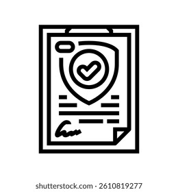 consent agreement ethical ai line icon vector. consent agreement ethical ai sign. isolated contour symbol black illustration