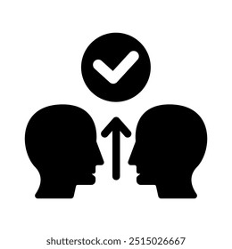 Symbol für die Zustimmungskonzeptzeile. Einfache Elementgrafik. Konzept der Zustimmung Entwurf des Symbols.
