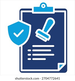 Estilo de Ícone Azul Plano de Consentimento