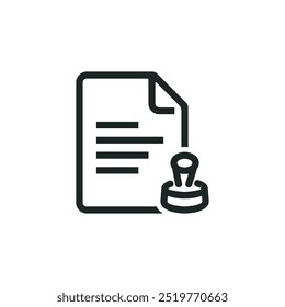 Icono de formulario de consentimiento aislado sobre fondo blanco