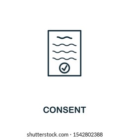 Consent icon vector illustration. Creative sign from gdpr icons collection. Filled flat Consent icon for computer and mobile. Symbol, logo vector graphics.