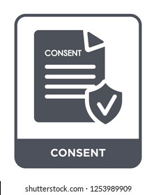 consent icon vector on white background, consent trendy filled icons from Gdpr collection, consent simple element illustration