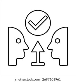 Iconos de consentimiento. Vector de línea simple