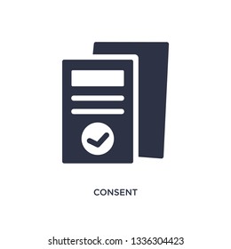 consent isolated icon. Simple element illustration from gdpr concept. consent editable logo symbol design on white background. Can be use for web and mobile.