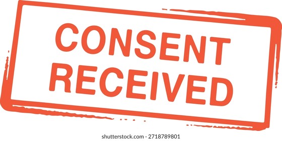 Texto do selo do carimbo de consentimento recebido

