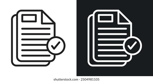 Consent vector icon set black and white filled and outlined style.