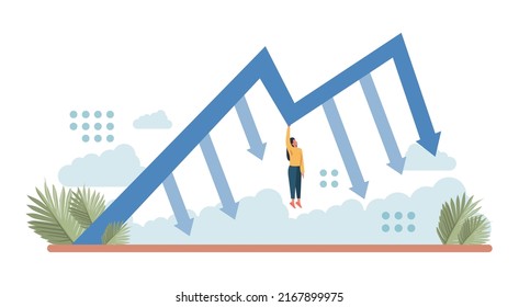 Consequences concept. Character making action and dealing with a result of it. Aftermath problem or bad luck. Person tied up, or under the circumstances. Flat vector illustration
