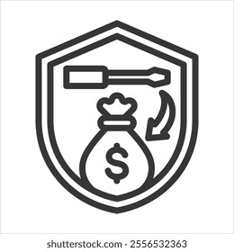 Consequential Damage Outline Icon Vector Illustration