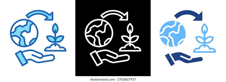 Conservation Efforts Icon tripplestyle Vector Illustration