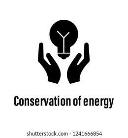 Conservation of energy icon with description. Element of energy saving icon for mobile concept and web apps. Detailed Conservation of energy icon can be used for web and mobile