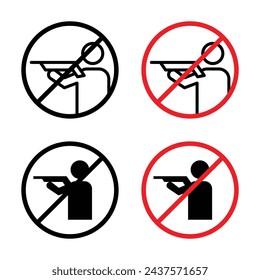 Conservation Hunt Ban Vector Icon Set. Wildlife Protection vector symbol for UI design.