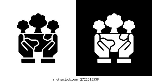 Conjunto de ícones de conservação. Design De Linha Limpa Com Versões Claras E Escuras Para Uso Versátil