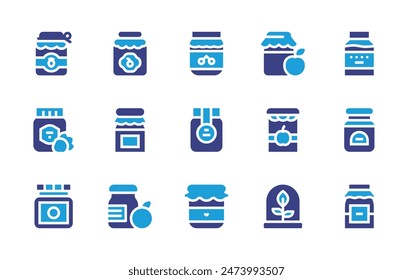 Conservation icon set. Duotone color. Vector illustration. Containing jam, food, applejam, plant. 