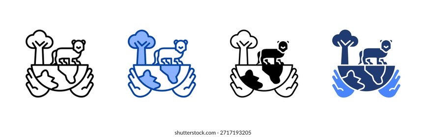 Conjunto de iconos de conservación colección de estilos múltiples