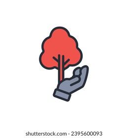 conservation icon. vector.Editable stroke.linear style sign for use web design,logo.Symbol illustration.