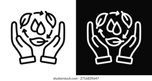 Conservation Icon White And Black Background Style