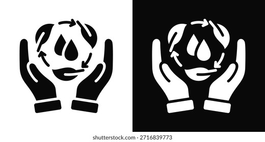 Ícone De Conservação Branco E Preto Estilo De Plano De Fundo