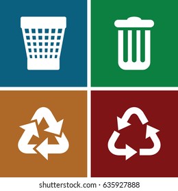 Conservation icons set. set of 4 conservation filled icons such as recycle