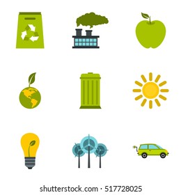 Conservation icons set. Flat illustration of 9 conservation vector icons for web