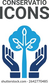 Conservation icons, Icons Set of Green Eco-Friendly and Symbols for Sustainability and Environmental Awareness