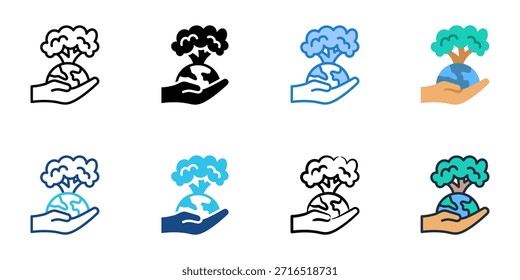Los iconos de conservación establecen una colección de varios estilos. 
