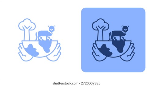 Conservation MixedZweifarbige Farbe und kontrastierende Hintergrund-Symbol-Illustration