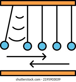 Conservation Of Momentum Concept, Newtons Cradle Vector Color Icon Design, Biochemistry Symbol, Biotechnology And Biochemical Sign, Science And Engineering Stock Illustration