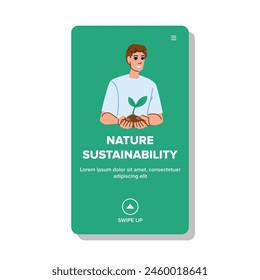 conservation nature sustainability vector. organic recycle, environment climate, earth wildlife conservation nature sustainability web flat cartoon illustration