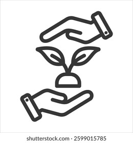 Conservation Outline Icon Vector Illustration