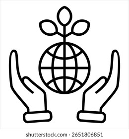 Conservation Outline Icon Vector Illustration