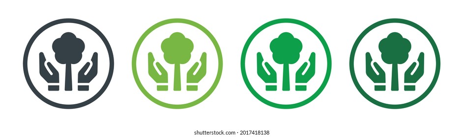 Conservation, protection of environment icon. Natural concept