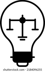 Konzeption der Erhaltung erneuerbarer Energien, Regelung der elektrischen Energie und der Stromversorgung Vektorgrafik Design, Bulb mit Skala-Symbol, Rechtsanwaltskanzlei und Rechtsinstitutionen Stockillustration