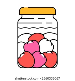 conservation tomato bottle line icon vector. conservation tomato bottle sign. isolated symbol illustration
