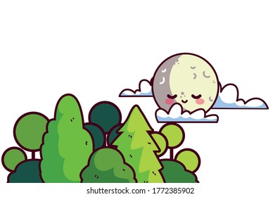 conservation of trees and nature vector illustration desing