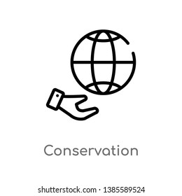 conservation vector line icon. Simple element illustration. conservation outline icon from nature concept. Can be used for web and mobile
