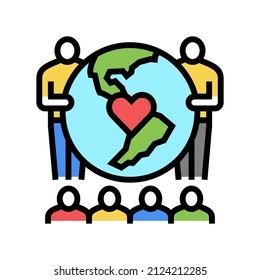 vector de icono de color del mundo de conservación. señal del mundo de la conservación. ilustración de símbolo aislado
