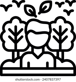 Conservationist Line Vector Icon Design