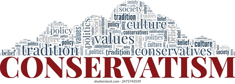 Conservatism word cloud conceptual design isolated on white background.