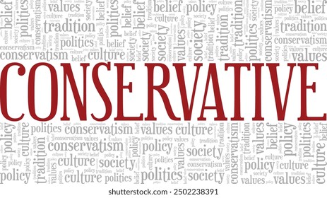 Conservative word cloud conceptual design isolated on white background.