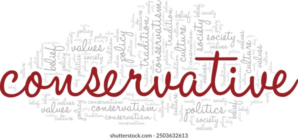 Conservative word cloud conceptual design isolated on white background.