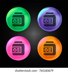 Conserve crystal ball design icon in green - blue - pink and orange.