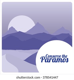 conserve the paramos design over mountains background